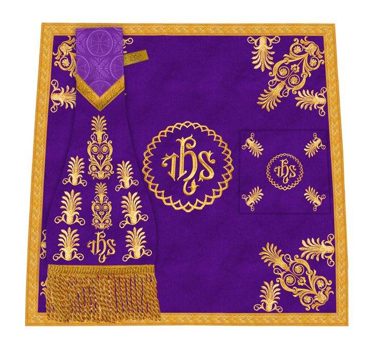 Liturgical Church Mass Set with Ornate Embroidered Details