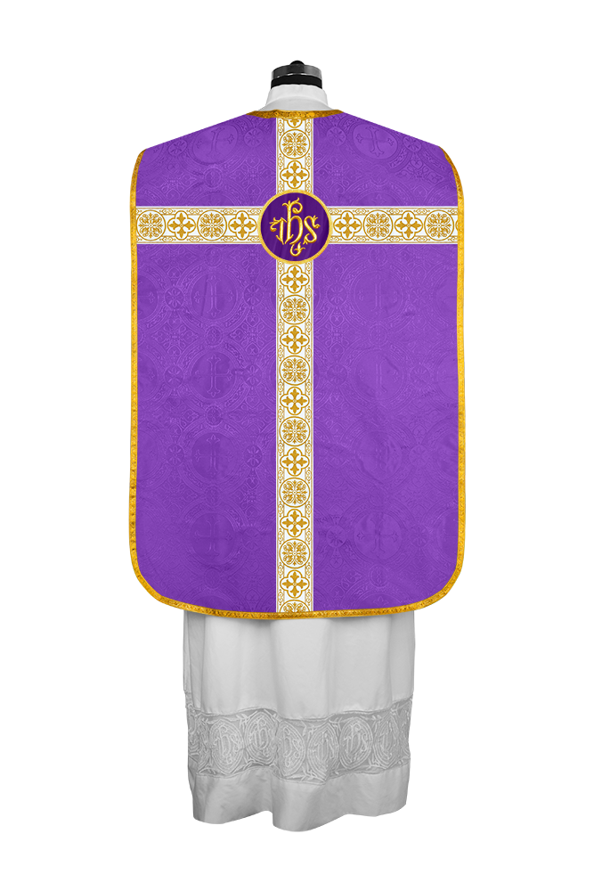 Casulla católica romana con motivo espiritual 