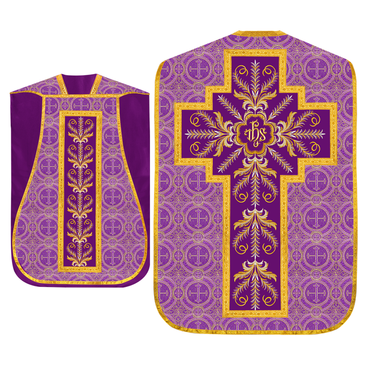 Roman Chasuble Vestment with Detailed Orphrey