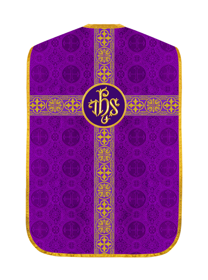 Fiddleback Vestment with Motif and woven Braided Trims