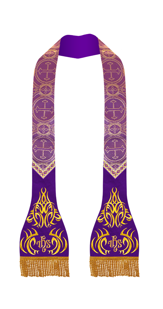 Set of Four Liturgical Roman Stole with Trims