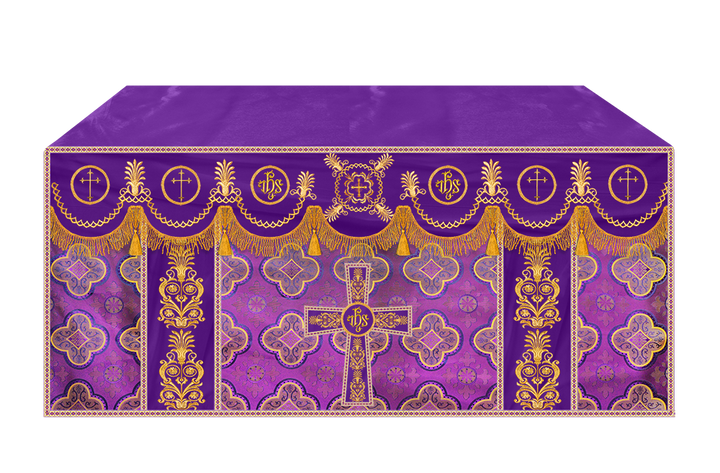 Altar Cloth with Embroidered Motif and Trims