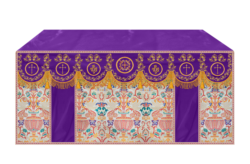 Tapestry  Altar Cloth with Liturgical Motif and Trims