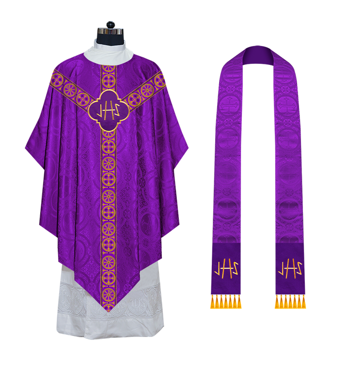 Divine Pugin Chasuble with Braided Lace Orphrey