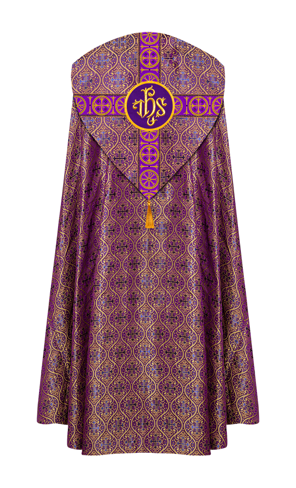 Gothic Cope Vestment with Cross Type Braided Motif