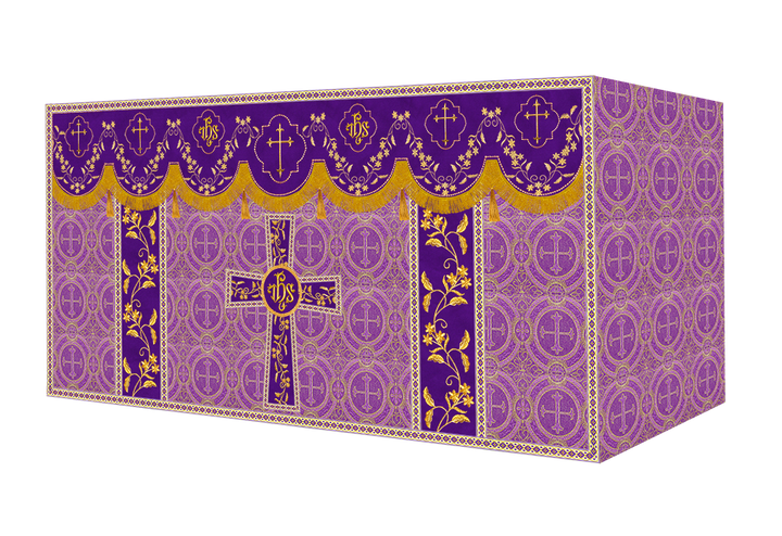 Altar Table Cloth With Floral Embroidery trims