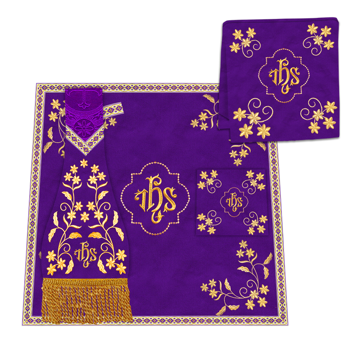 Gothic Chasuble Vestments With Floral Design and Trims