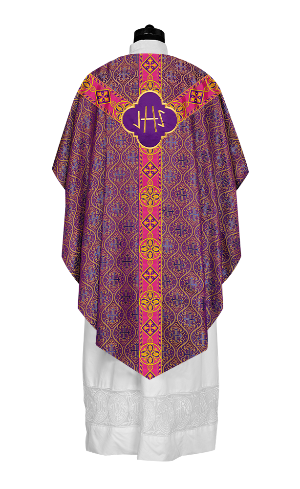 Pugin Chasuble with Intricate Embroidery and Orphrey Details