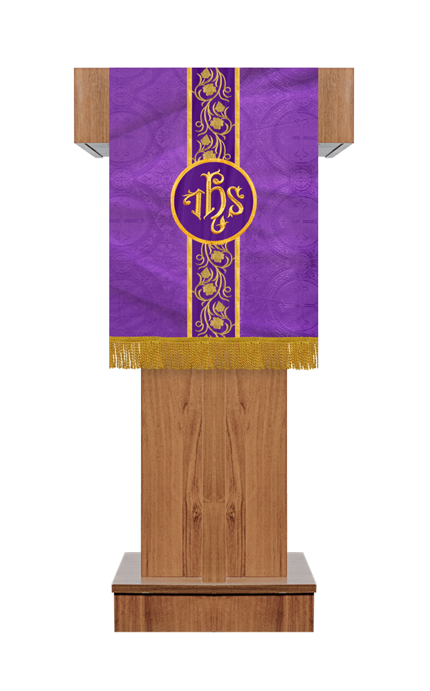 Pulpit/Lectern with Grapes Embroidery Trim