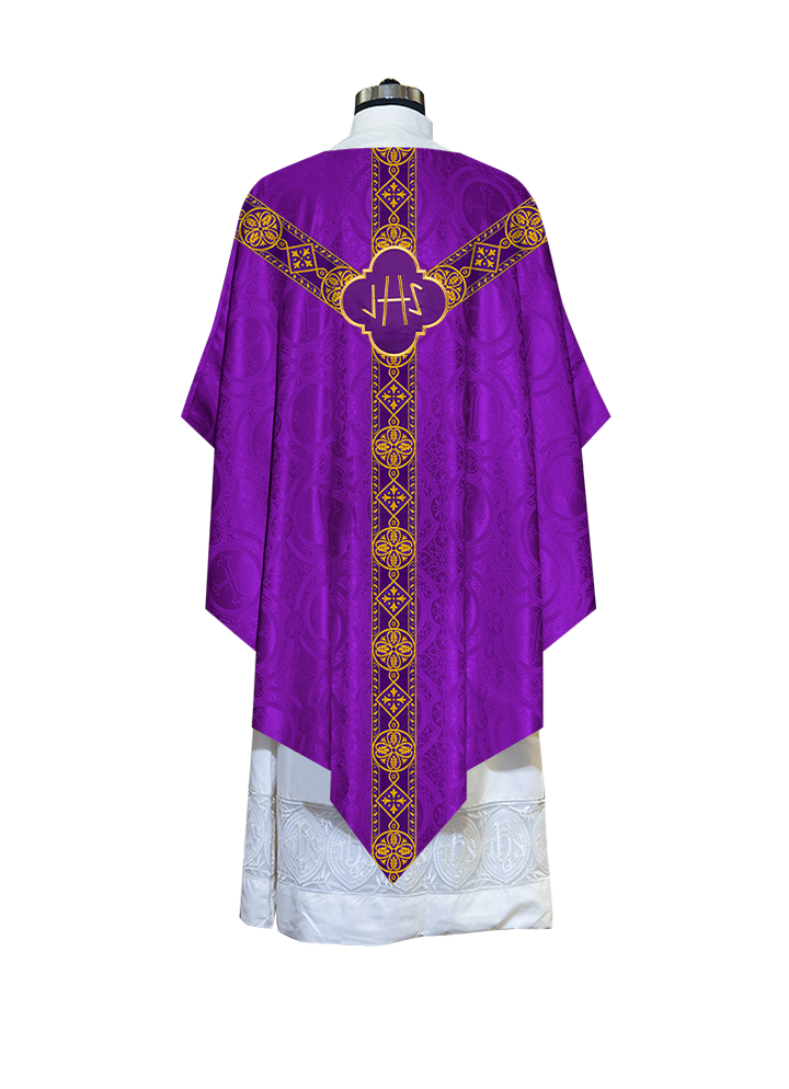 Pugin Chasuble with Braided Lace Orphrey