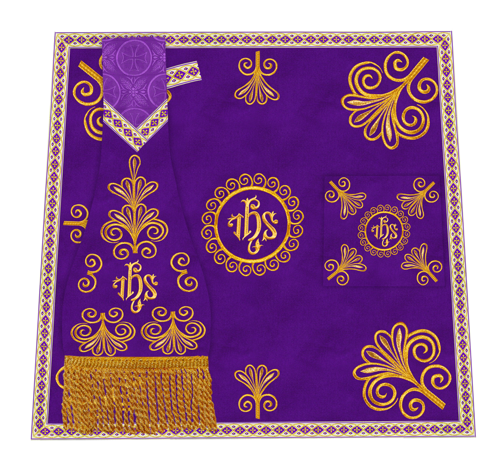 Elegant Church Mass Set with Embroidered Motifs