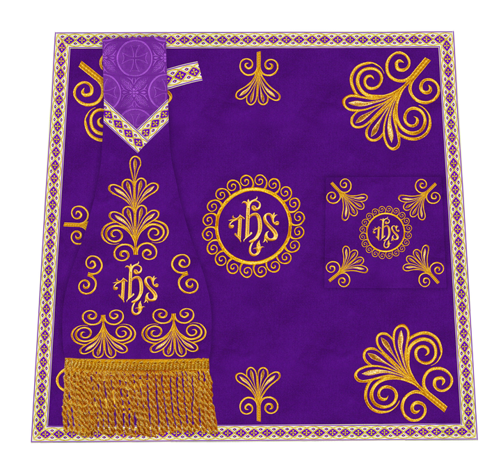 Elegant Church Mass Set with Embroidered Motifs