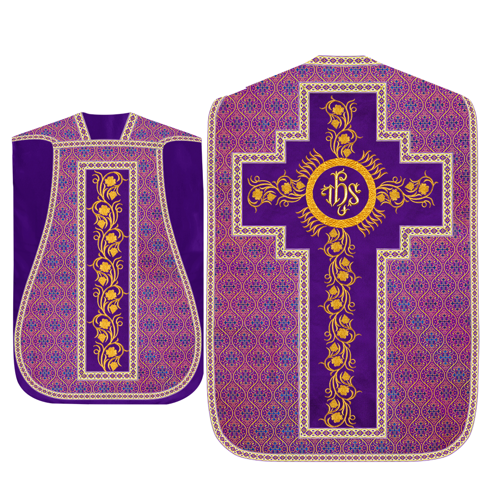 Set of Four Grapes Embroidery Roman Chasuble Vestments