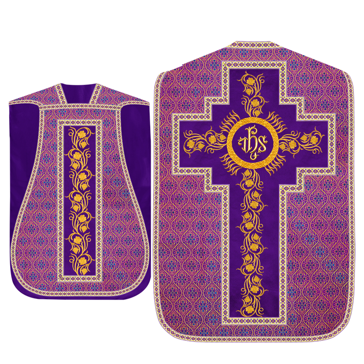 Set of Four Grapes Embroidery Roman Chasuble Vestments