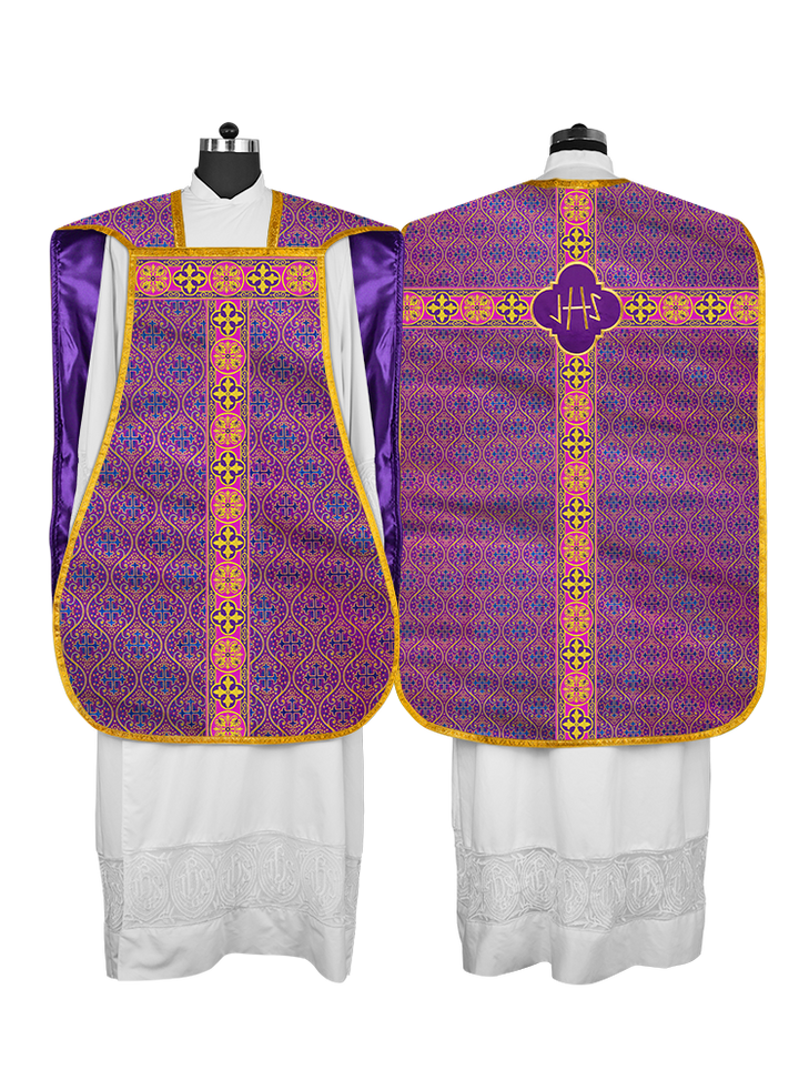 Fiddleback romano con ribetes trenzados tejidos 