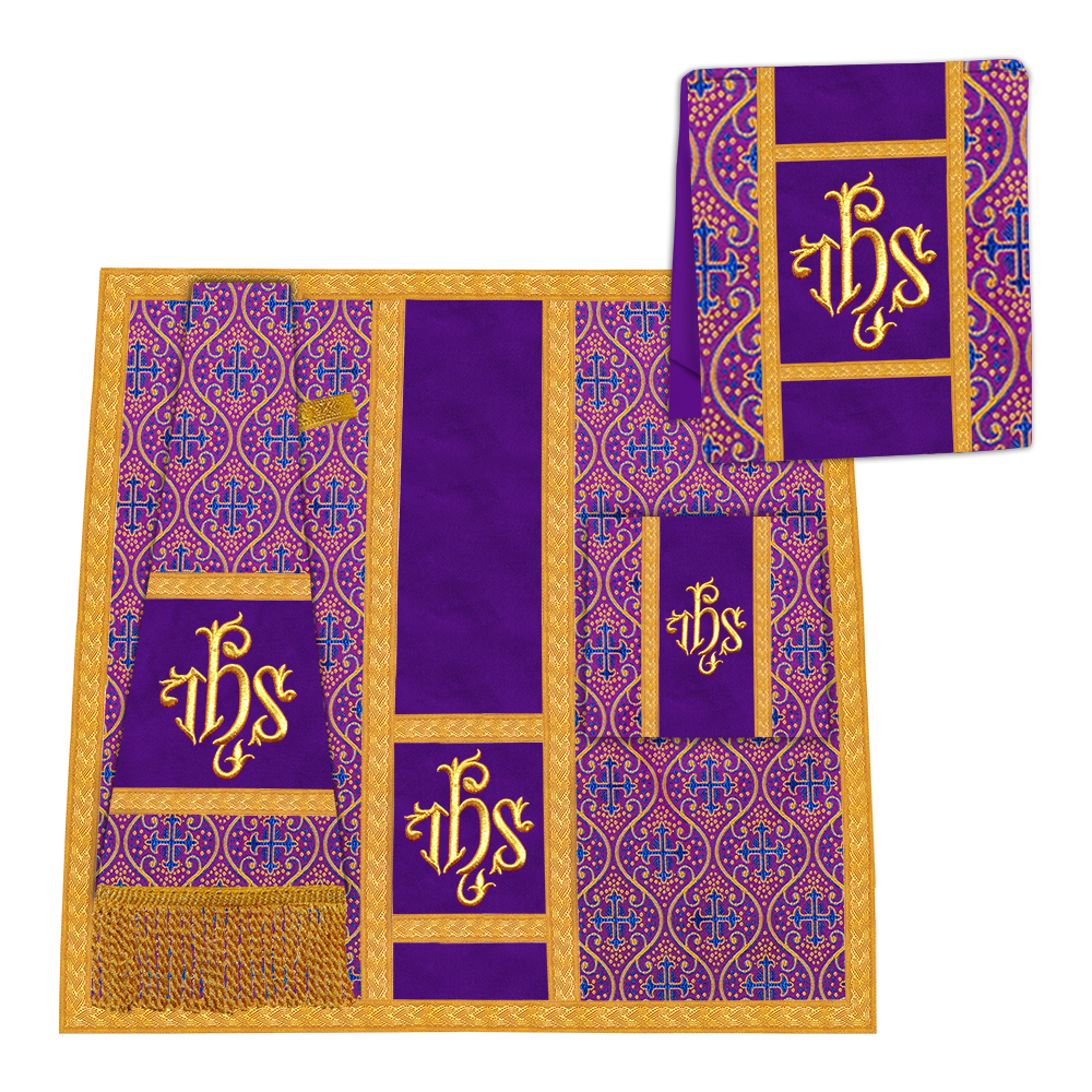 Gothic Cope Vestment with Cross Type Braided Motif