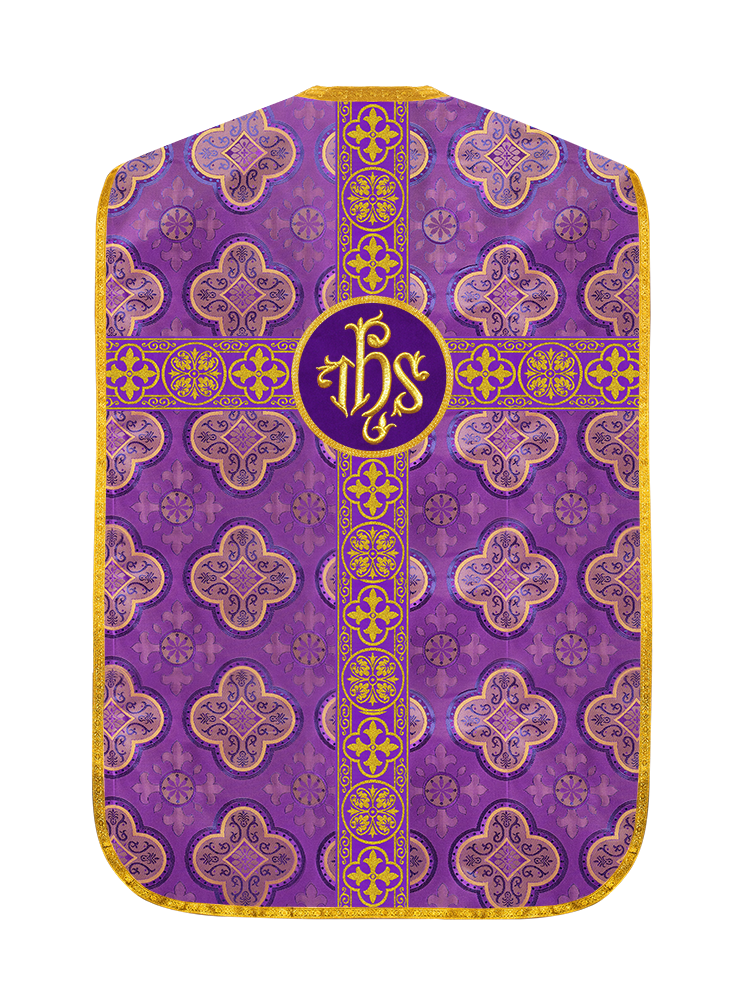 Fiddleback Vestment with Motif and woven Braided Trims