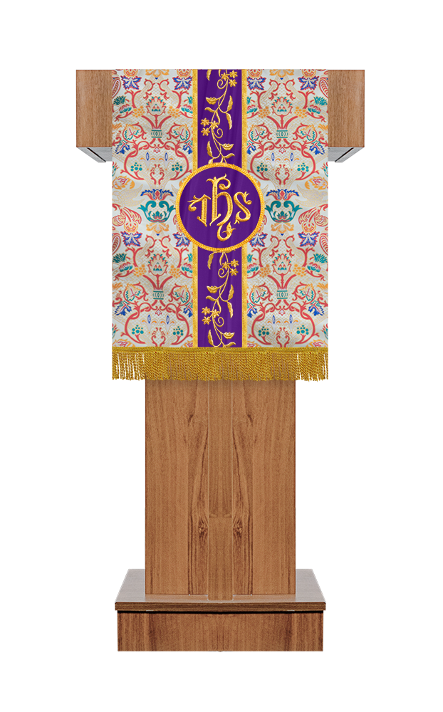 Tapestry Pulpit/Lectern with Floral Embroidery