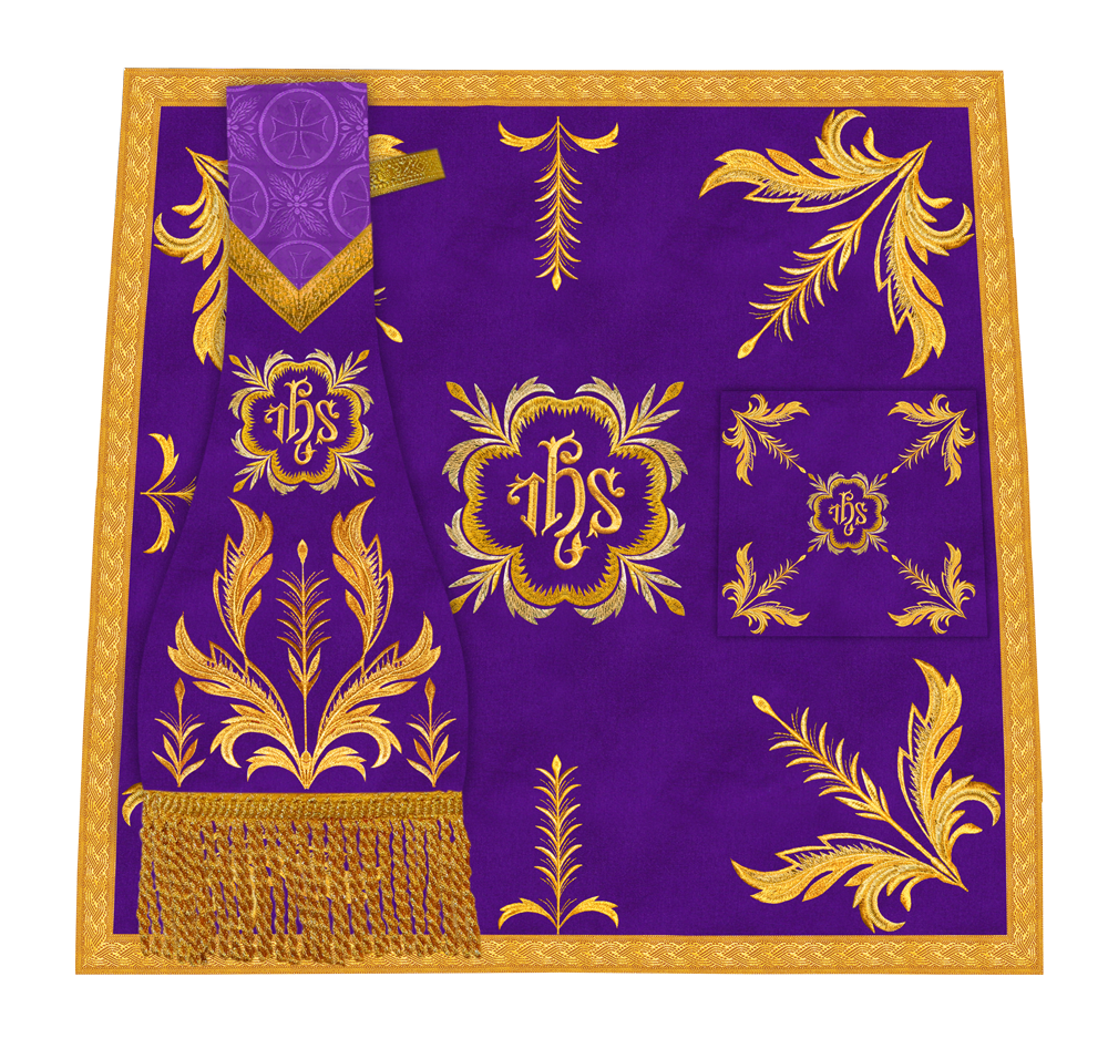 Handcrafted Church Altar Cloth with Detailed Embroidered Trims
