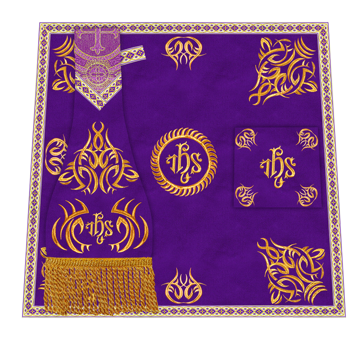 Set of Four Roman Chasuble with Embroidered Trims