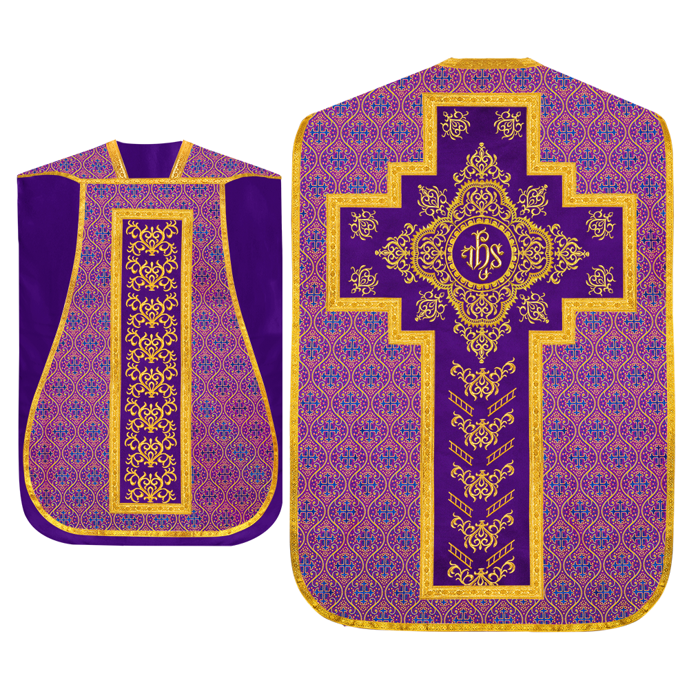 Set of four Roman Chasuble with stole