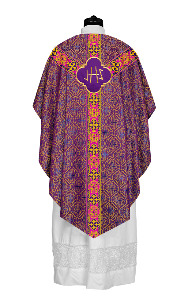 Pugin Chasuble with Intricate Embroidery and Orphrey Details