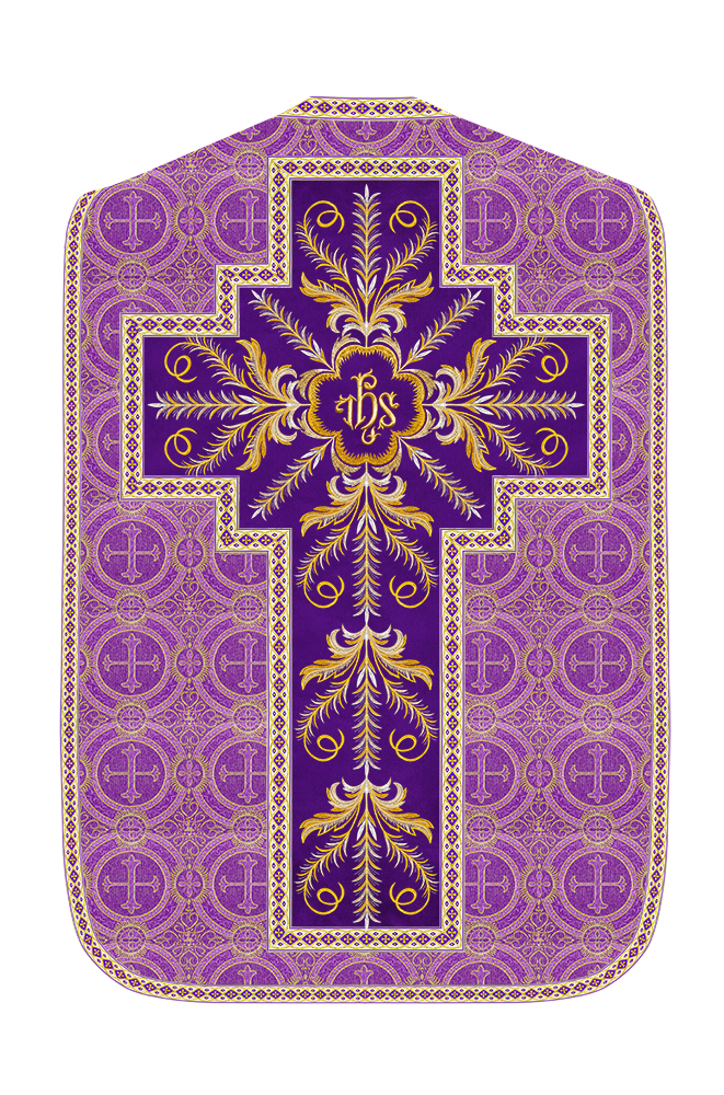 Roman Chasuble Vestment With Detailed Orphrey