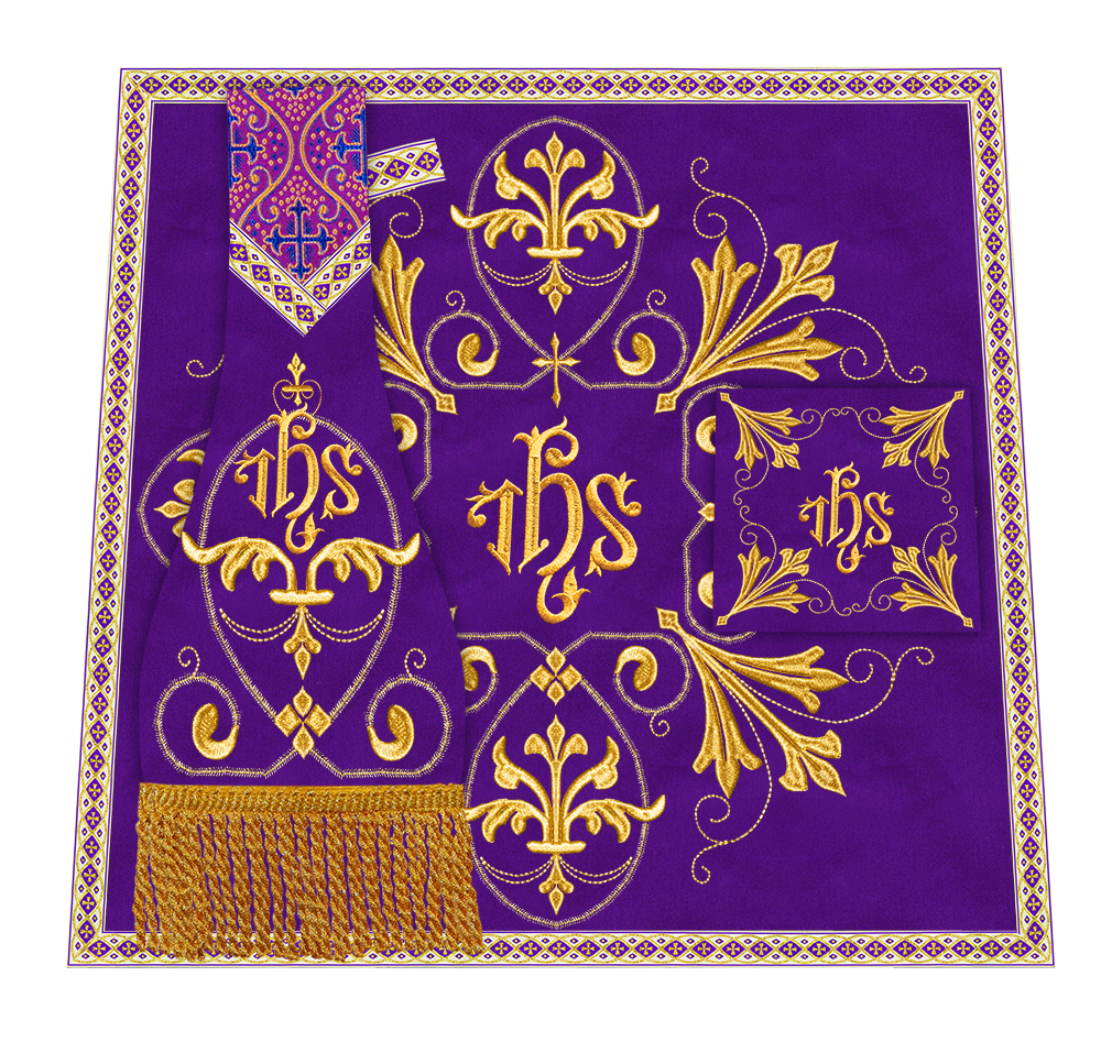 Roman Chasuble Vestment Enhanced With Orphrey and Trims