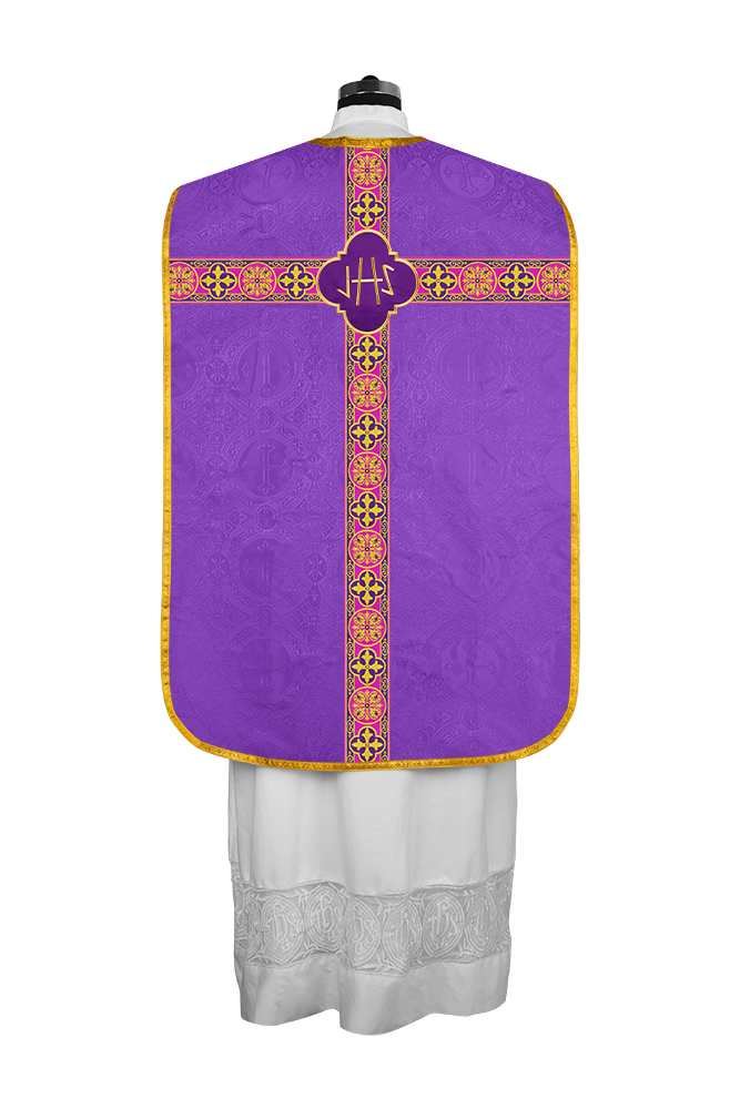 Fiddleback romano con ribetes trenzados tejidos 