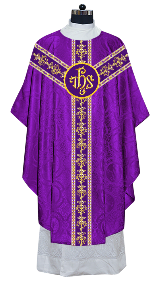 Gothic Chasuble Vestments With  Liturgical Motifs and Trims