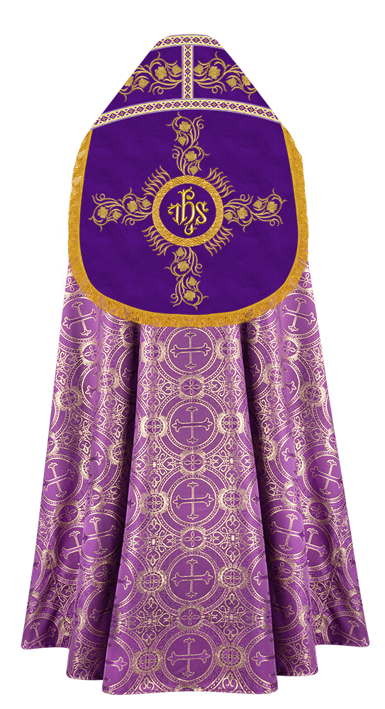 Roman Cope Vestment with Grapes Embroidered trims