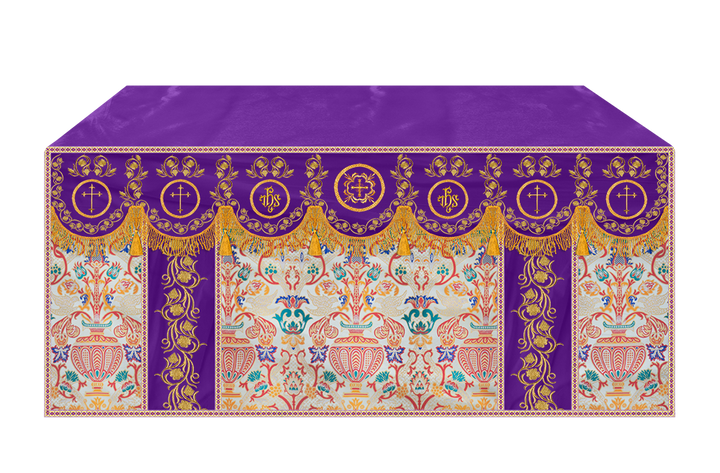 Tapestry  Altar Cloth with Liturgical Motif and Trims