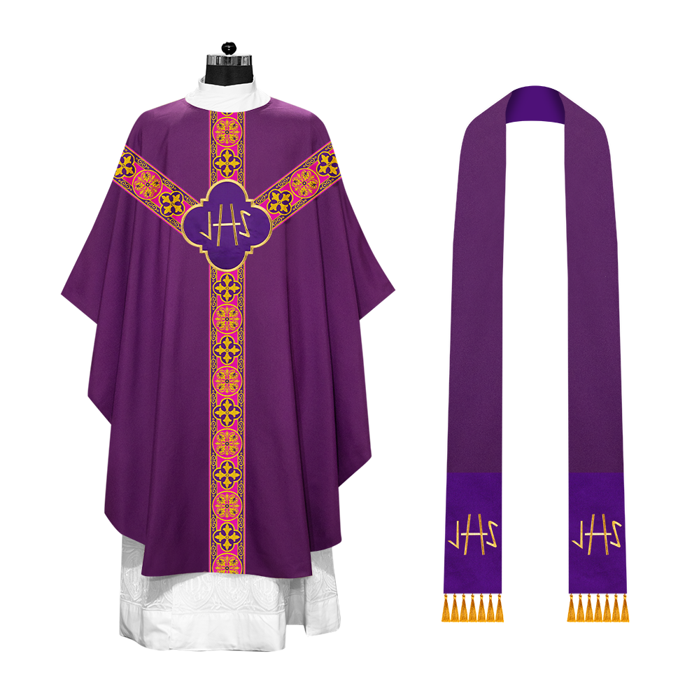 Gothic Chasuble with Cross Braided Trims