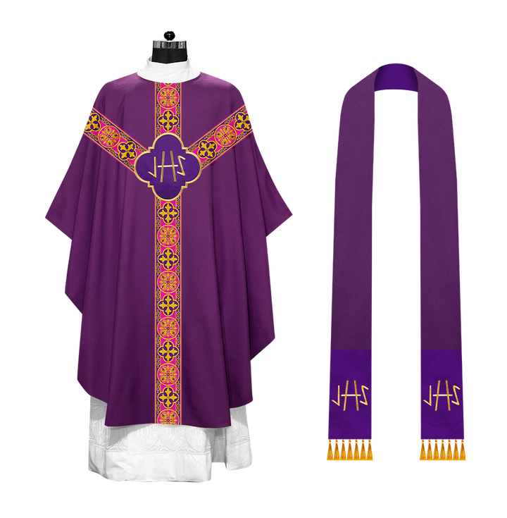 Gothic Chasuble with Cross Braided Trims