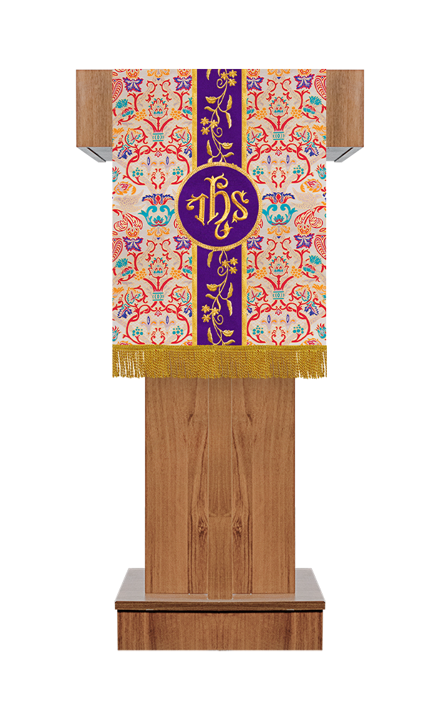 Tapestry Pulpit/Lectern with Floral Embroidery