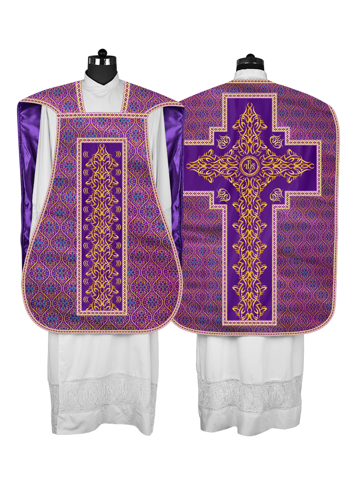 Roman Fiddleback Chasuble With Enhanced Embroidery  & trims