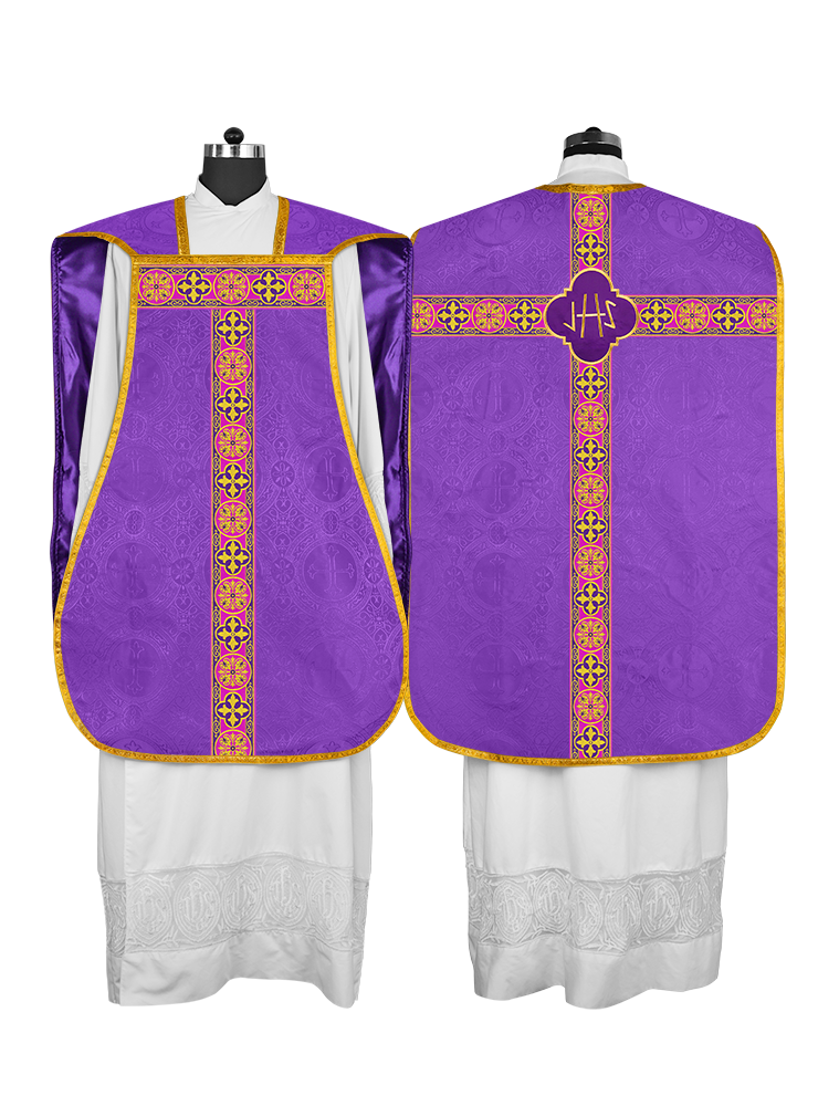 Fiddleback romano con ribetes trenzados tejidos 