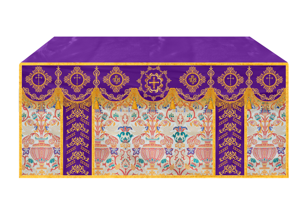 Embroidered Tapestry Altar Cloth with Spiritual Motif