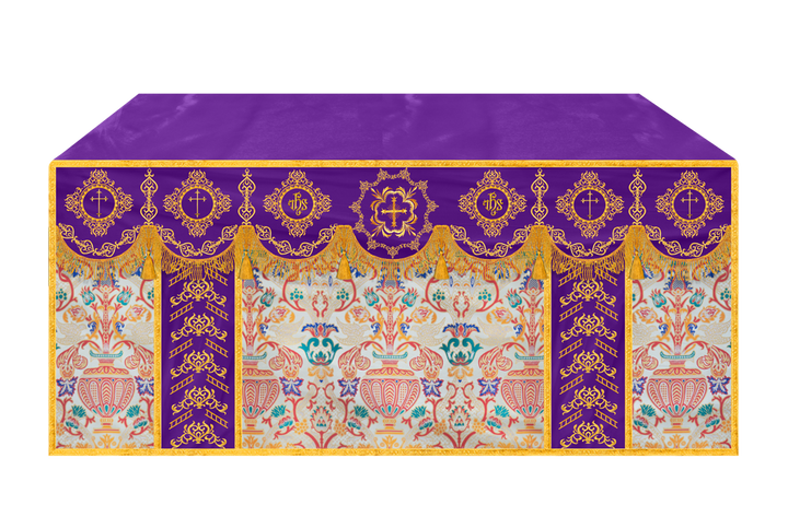 Embroidered Tapestry Altar Cloth with Spiritual Motif