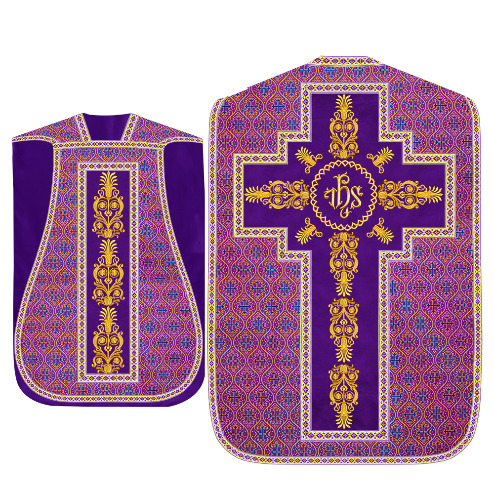 Roman Chasuble Vestments Adorned With Trims