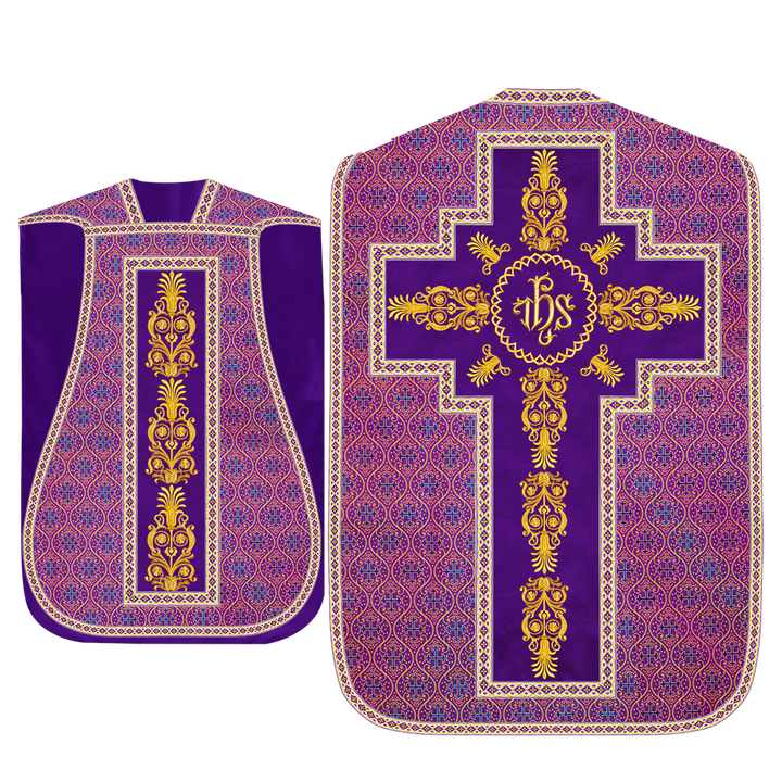 Roman Chasuble Vestments Adorned With Trims