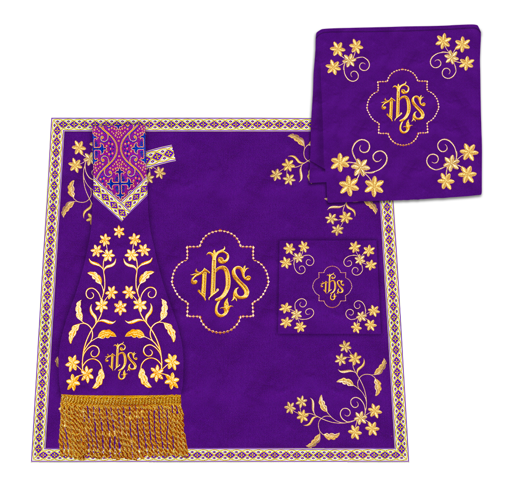 Gothic Chasuble Vestments With Floral Design and Trims