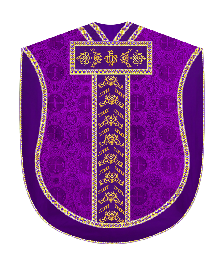 Borromean Chasuble Vestment Adorned With Colour Braids and Trims