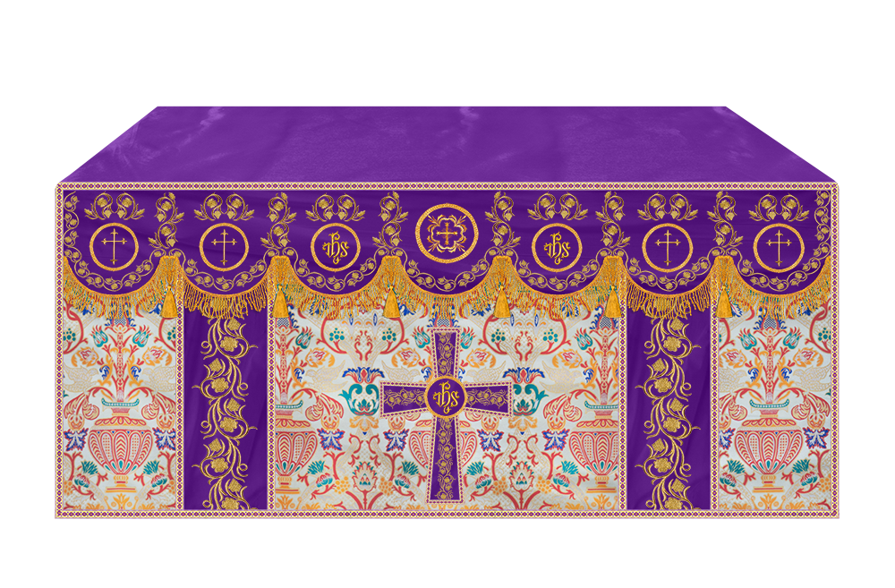 Tapestry  Altar Cloth with Liturgical Motif and Trims