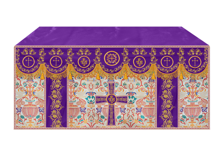 Tapestry  Altar Cloth with Liturgical Motif and Trims