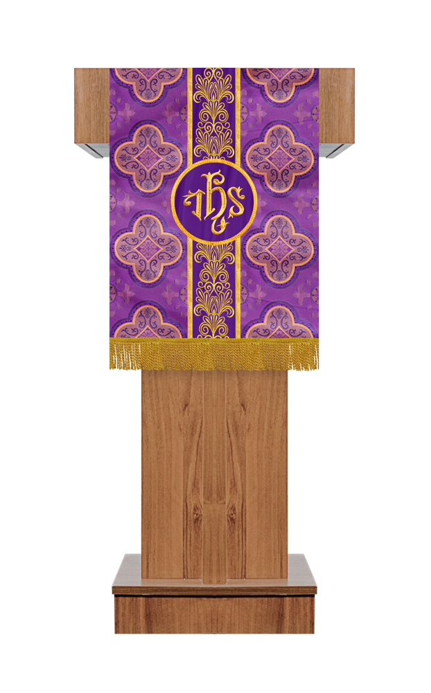 Pulpit/Lectern with Golden Embroidery Trim