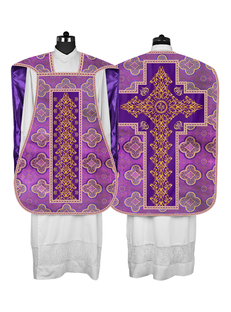 Roman Fiddleback Chasuble With Enhanced Embroidery  & trims