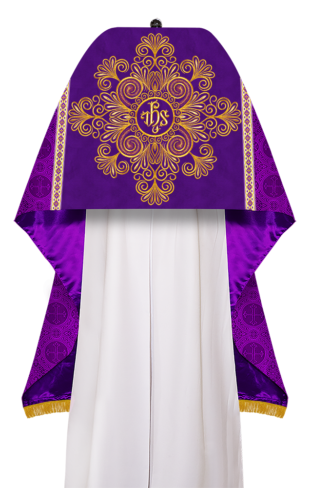 Humeral Veil Vestment with Braided Embroidery and Trims