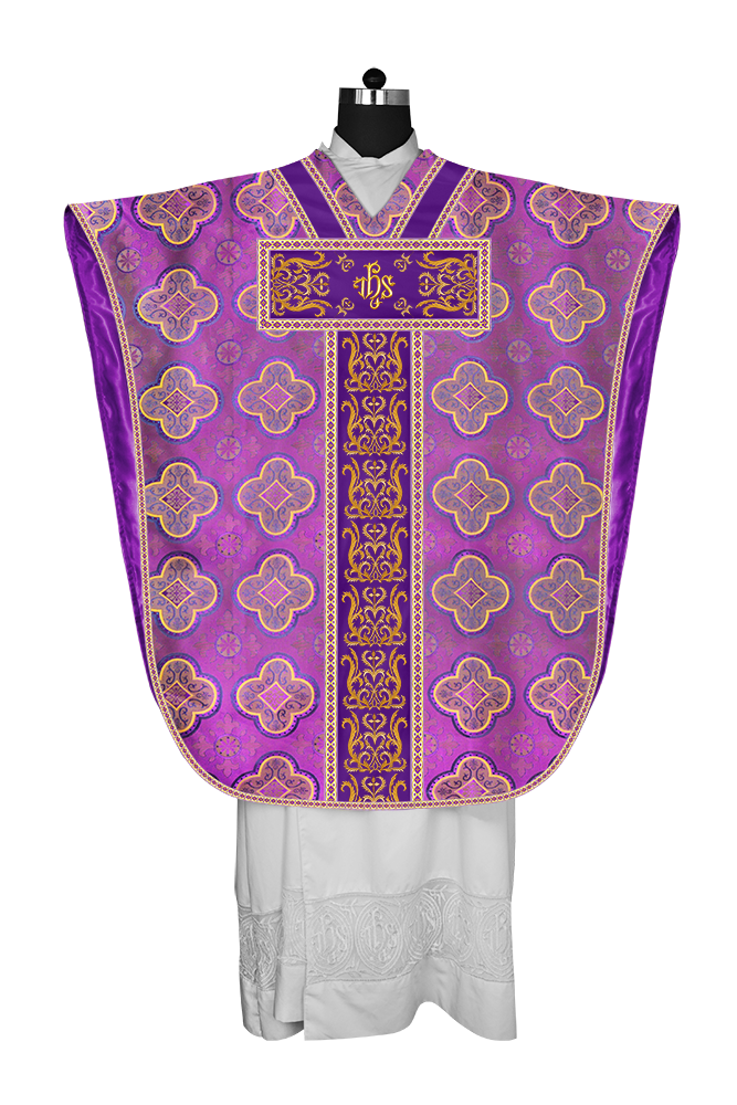 Borromean Chasuble Vestment Enhanced With  Motifs and Trims
