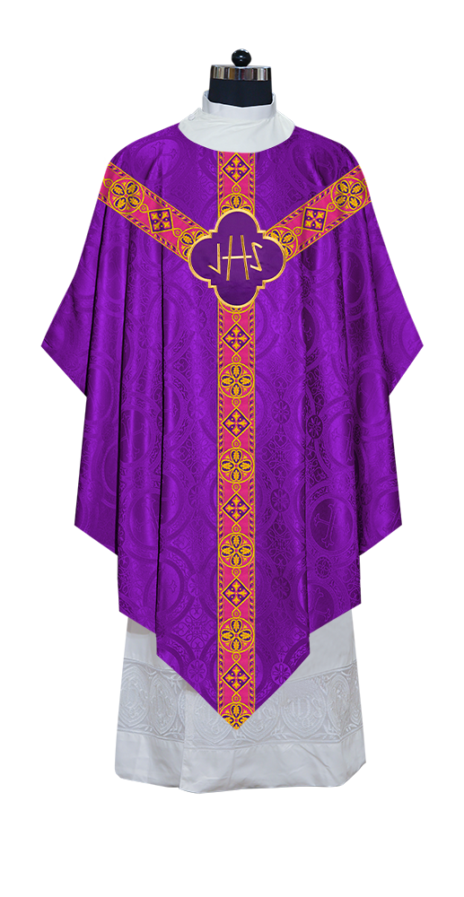 Pugin Chasuble with Braided Lace Orphrey